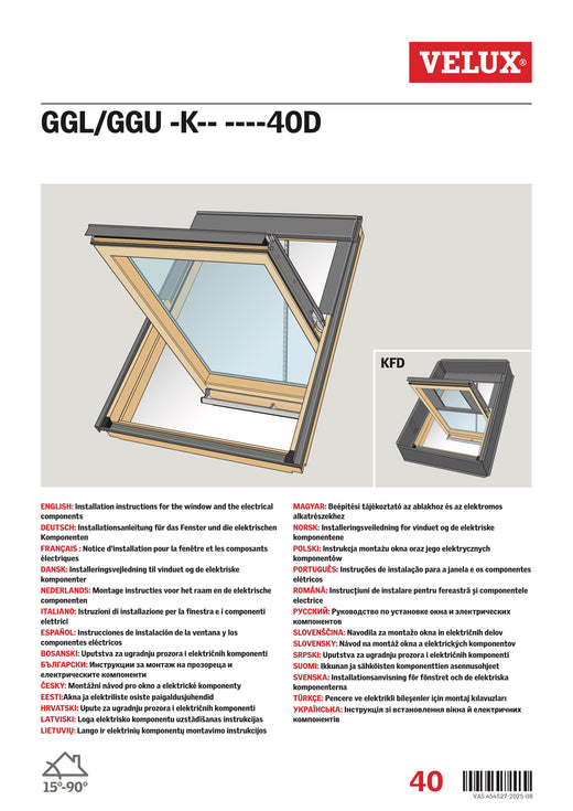 Montageanleitung Velux Schwingfenster GGL/GGU -K-- ----40D