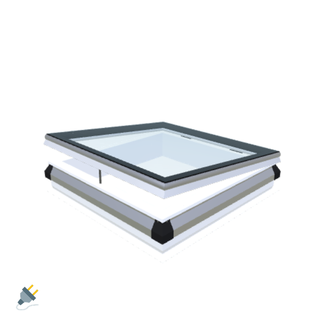 Skylux-iWindow - Opening Flat Roof Window - Complete Set 90x90 cm-1