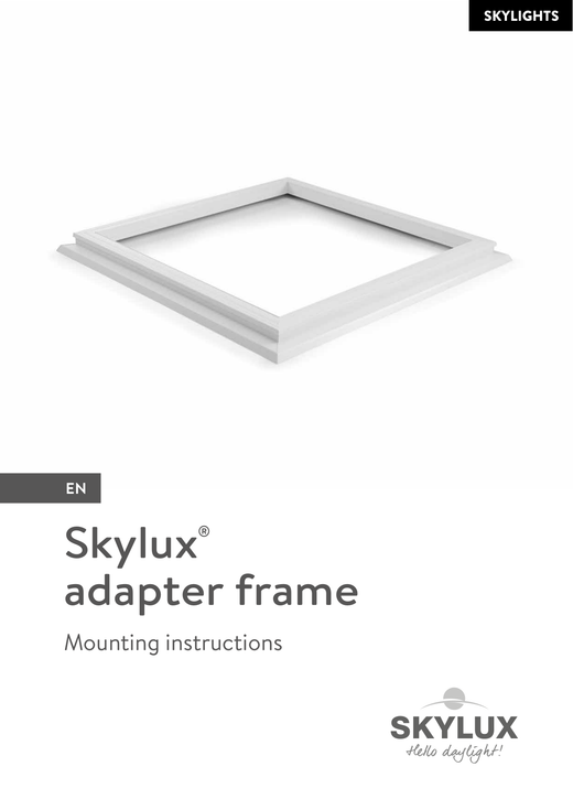 Mounting Instructions Adapter Frame
