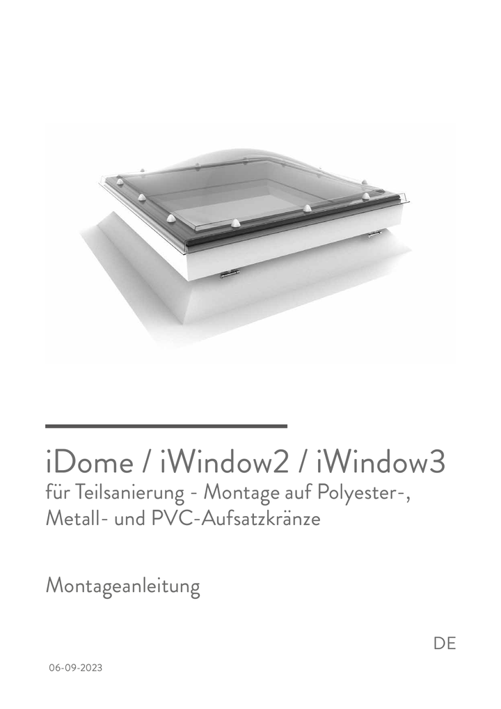 Skylux-Mounting Instructions iDome-With retention of old Curb-Fixed-German-4