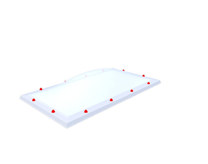 Skylux-Optional Polycarbonate Skylight-80 x 160 cm-Four-walled (1.28 W/m²K)-Heat-reflective * opal & non transparent-99