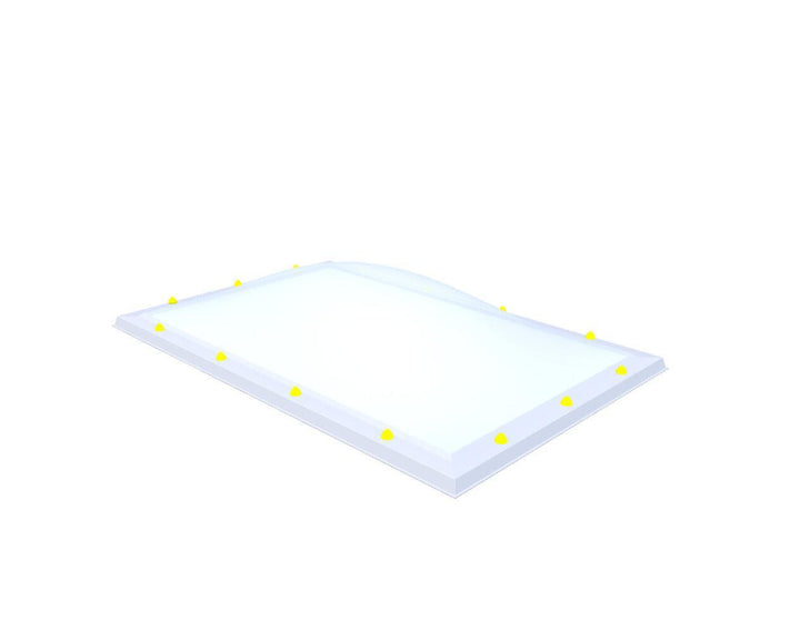 Skylux-Skylight 100x160 cm-Single-walled (least insulating - 5.17 W/m²K)-Acrylic (10 times more impact-resistant than glass)-Opal * (milk glass) non transparent-3