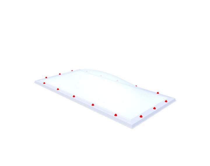 Skylux-Skylight 100x220 cm-Triple-walled (1.70 W/m²K) Heated space? Choose this version or higher!-Polycarbonate (250 times more impact-resistant than glass)-Opal * (milk glass) non transparent-14
