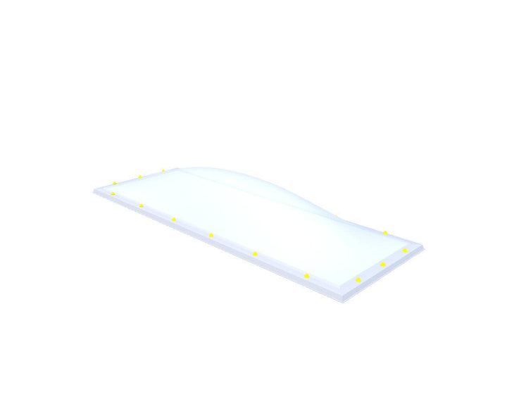 Skylux-Skylight 100x300 cm-Single-walled (least insulating - 5.17 W/m²K)-Acrylic (10 times more impact-resistant than glass)-Opal * (milk glass) non transparent-3