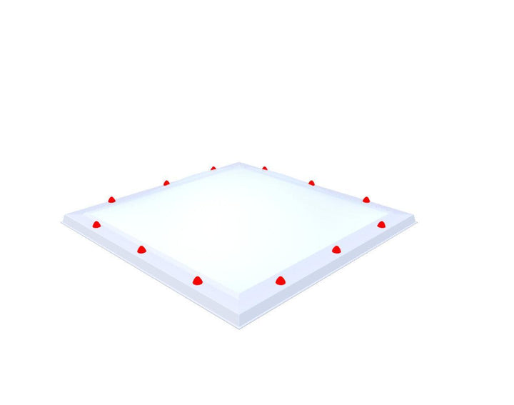 Skylux-Skylight 105x105 cm-Triple-walled (1.70 W/m²K) Heated space? Choose this version or higher!-Polycarbonate (250 times more impact-resistant than glass)-Opal * (milk glass) non transparent-14