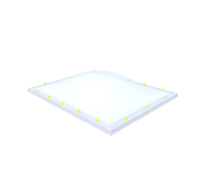 Skylux-Skylight 130x160 cm-Single-walled (least insulating - 5.17 W/m²K)-Acrylic (10 times more impact-resistant than glass)-Opal * (milk glass) non transparent-3