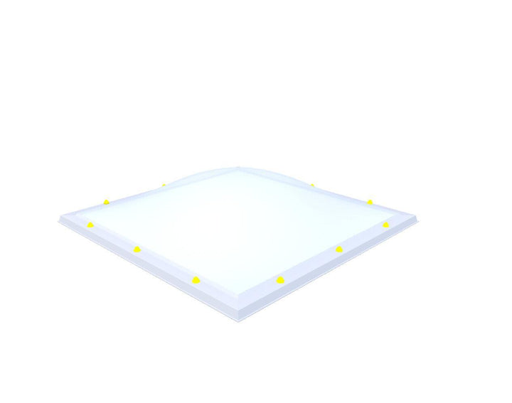 Skylux-Skylight 140x140 cm-Triple-walled (1.70 W/m²K) Heated space? Choose this version or higher!-Acrylic (10 times more impact-resistant than glass)-Opal * (milk glass) non transparent-12