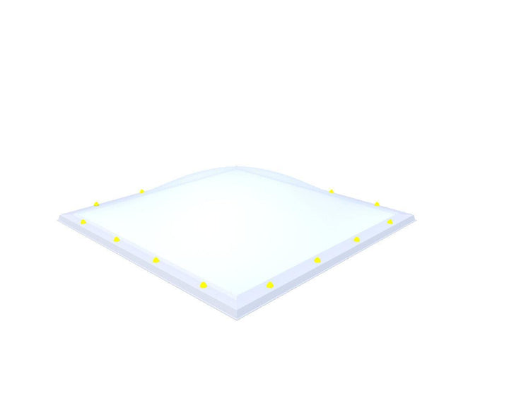 Skylux-Skylight 160x160 cm-EP10 (1.30 W/m²K)-Acrylic (10 times more impact-resistant than glass)-Opal * (milk glass) non transparent-6