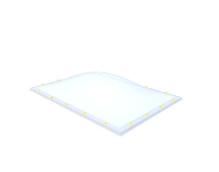 Skylux-Skylight 160x230 cm-Single-walled (least insulating - 5.17 W/m²K)-Acrylic (10 times more impact-resistant than glass)-Opal * (milk glass) non transparent-3