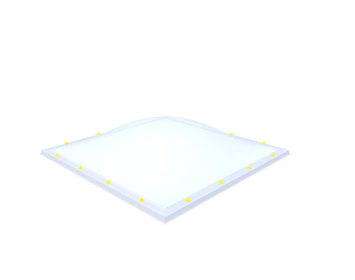 Skylux-Skylight 180x180 cm-Single-walled (least insulating - 5.17 W/m²K)-Acrylic (10 times more impact-resistant than glass)-Opal * (milk glass) non transparent-3