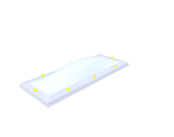 Skylux-Skylight 40x130 cm-Triple-walled (1.70 W/m²K) Heated space? Choose this version or higher!-Acrylic (10 times more impact-resistant than glass)-Opal * (milk glass) non transparent-12