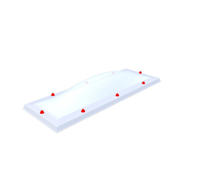 Skylux-Skylight 40x140 cm-Single-walled (least insulating - 5.17 W/m²K)-Polycarbonate (250 times more impact-resistant than glass)-Heat-reflective * opal & non transparent-5