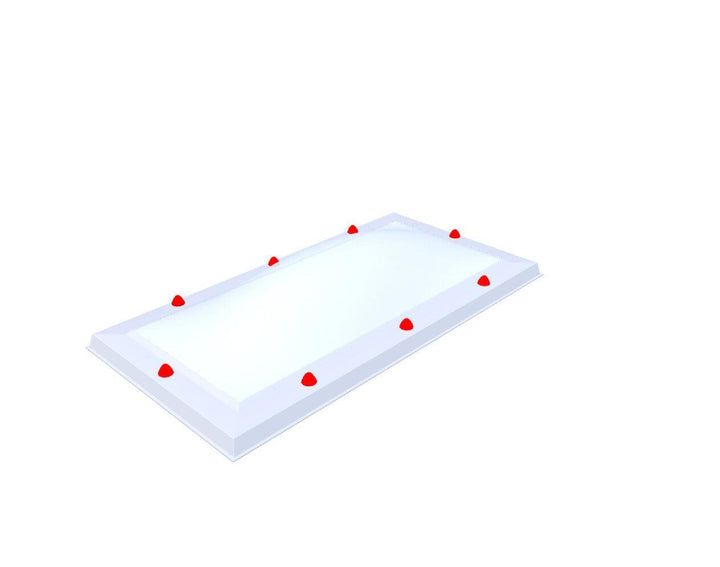 Skylux-Skylight 45x105 cm-Four-walled (1.28 W/m²K)-Polycarbonate (250 times more impact-resistant than glass)-Heat-reflective * opal & non transparent-20