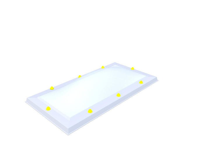 Skylux-Skylight 45x105 cm-Single-walled (least insulating - 5.17 W/m²K)-Acrylic (10 times more impact-resistant than glass)-Opal * (milk glass) non transparent-3