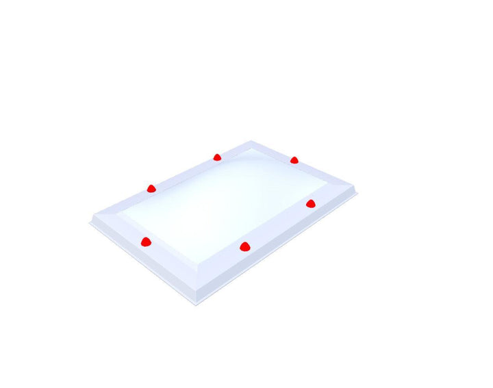 Skylux-Skylight 45x75 cm-Four-walled (1.28 W/m²K)-Polycarbonate (250 times more impact-resistant than glass)-Opal * (milk glass) non transparent-19