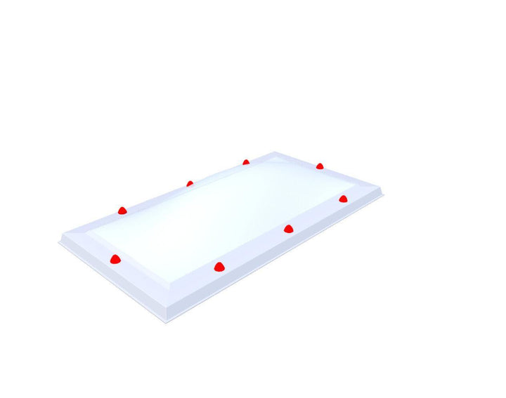 Skylux-Skylight 50x110 cm-Double-walled (2.90 W/m²K)-Polycarbonate (250 times more impact-resistant than glass)-Heat-reflective * opal & non transparent-10