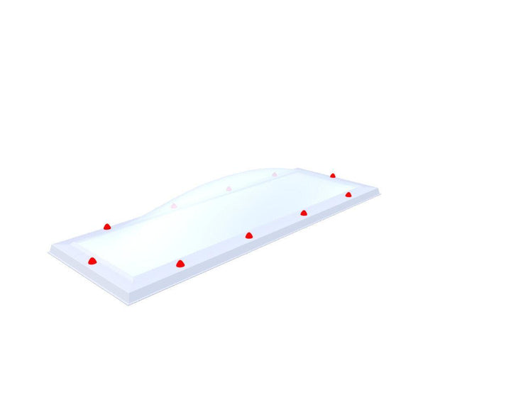 Skylux-Skylight 50x170 cm-Double-walled (2.90 W/m²K)-Polycarbonate (250 times more impact-resistant than glass)-Heat-reflective * opal & non transparent-10