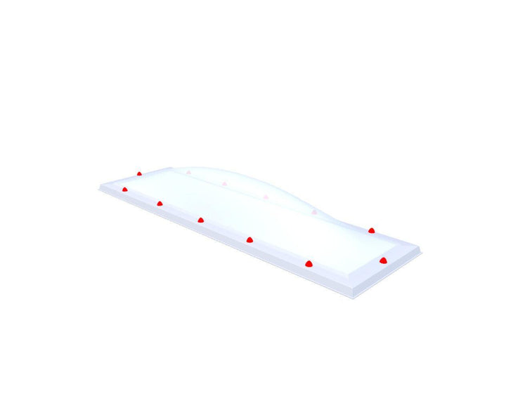 Skylux-Skylight 50x200 cm-Four-walled (1.28 W/m²K)-Polycarbonate (250 times more impact-resistant than glass)-Heat-reflective * opal & non transparent-20