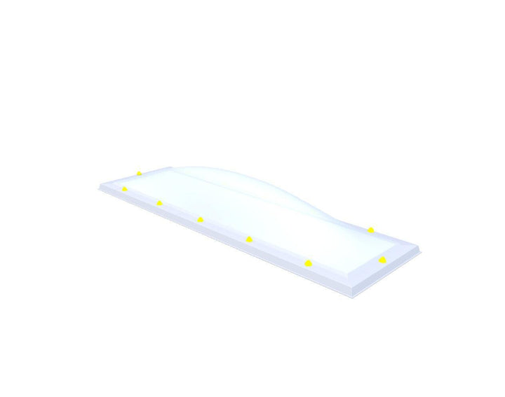 Skylux-Skylight 50x200 cm-Single-walled (least insulating - 5.17 W/m²K)-Acrylic (10 times more impact-resistant than glass)-Opal * (milk glass) non transparent-3