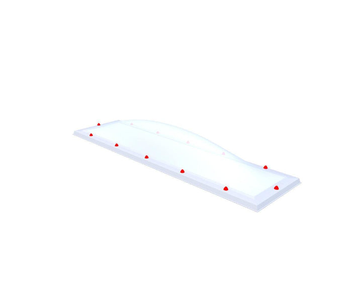 Skylux-Skylight 50x230 cm-Four-walled (1.28 W/m²K)-Polycarbonate (250 times more impact-resistant than glass)-Heat-reflective * opal & non transparent-18