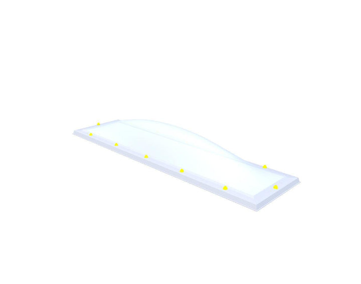 Skylux-Skylight 50x230 cm-Single-walled (least insulating - 5.17 W/m²K)-Acrylic (10 times more impact-resistant than glass)-Opal * (milk glass) non transparent-3