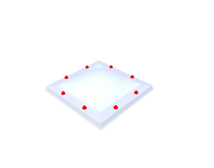 Skylux-Skylight 55x55 cm-Double-walled (2.90 W/m²K)-Polycarbonate (250 times more impact-resistant than glass)-Heat-reflective * opal & non transparent-10