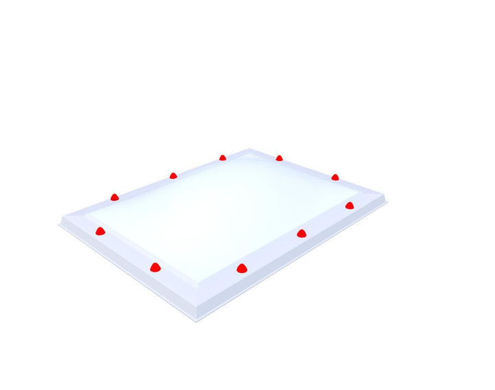 Skylux-Skylight 70x100 cm-Single-walled (least insulating - 5.17 W/m²K)-Polycarbonate (250 times more impact-resistant than glass)-Heat-reflective * opal & non transparent-5