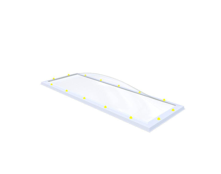 Skylux-Skylight 70x220 cm-Triple-walled (1.70 W/m²K) Heated space? Choose this version or higher!-Acrylic (10 times more impact-resistant than glass)-Clear * just like glass-10