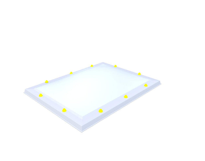 Skylux-Skylight 75x105 cm-Five-walled (0.99 W/m²K)-Acrylic (10 times more impact-resistant than glass)-Opal * (milk glass) non transparent-21
