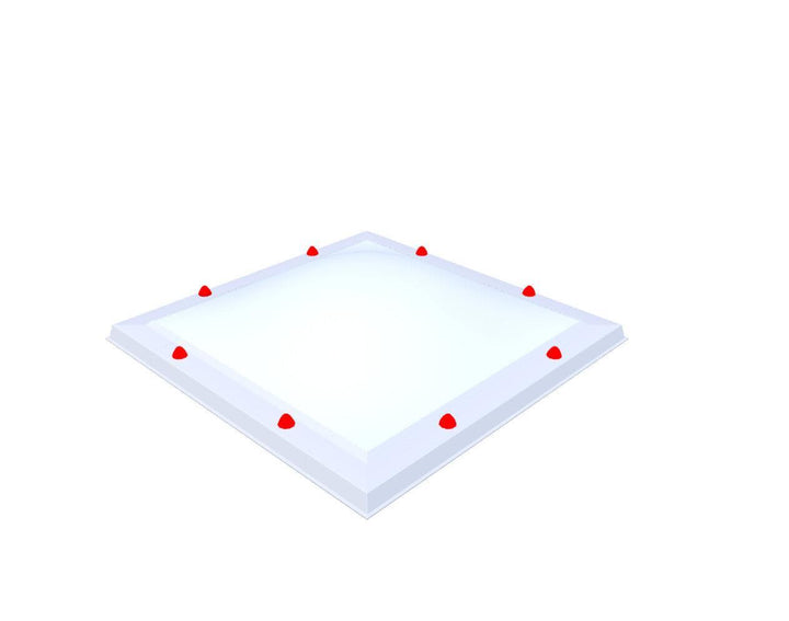 Skylux-Skylight 80x80 cm-Single-walled (least insulating - 5.17 W/m²K)-Polycarbonate (250 times more impact-resistant than glass)-Heat-reflective * opal & non transparent-5