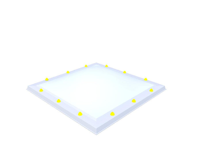 Skylux-Skylight 90x90 cm-EP10 (1.30 W/m²K)-Acrylic (10 times more impact-resistant than glass)-Opal * (milk glass) non transparent-24
